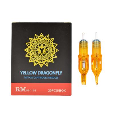 Caja Cartuchos Tattoo Yellow Dragonfly (x20un) Round Mag 1207RM